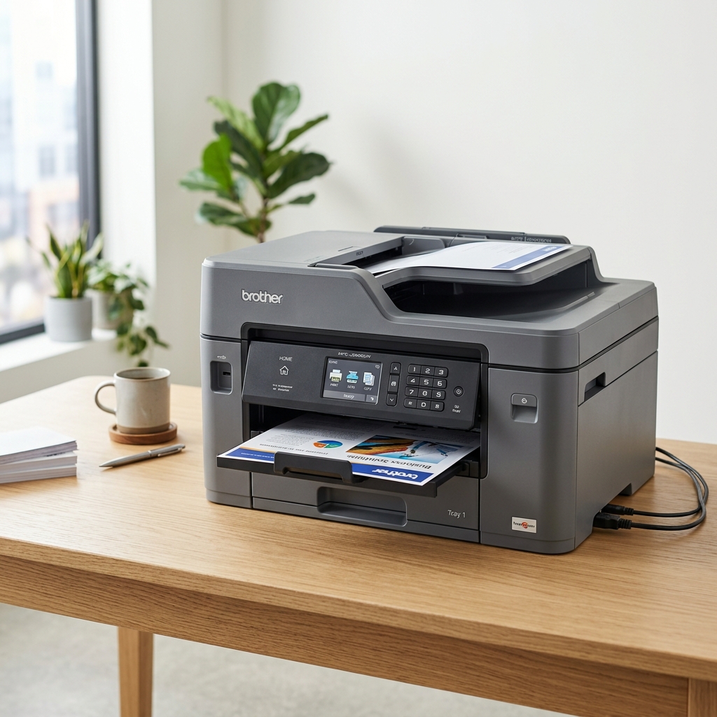 HP Printer Setup on Desk